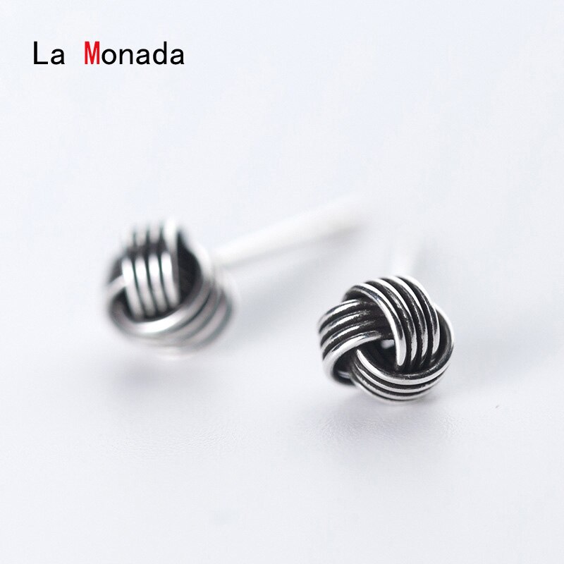 La Monada Fine In 925 Silver Jewelry Women 925 Silver Earrings Balls Line Korean Stud Earrings For Women Silver 925 Female