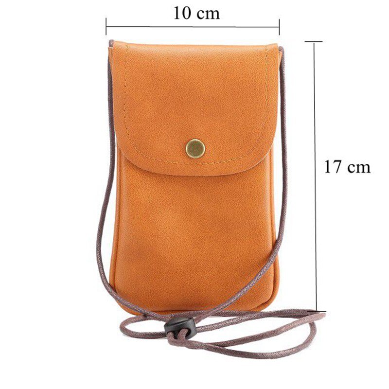 NUOCDE Universal 4.5"-6.0" Leather Shoulder Pocket Neck Strap Bags Pouch Case For iPhone 6s 6 7 8 Plus For Samsung Huawei Xiaomi