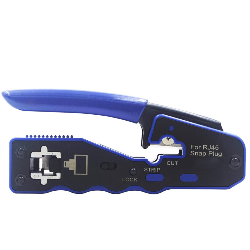 RJ45 Network Cable Crimping Tool Cat7 Cat6 Cat5 Modular Crimping Device Wire Stripper Ethernet Cable Connection Tool Kit: A