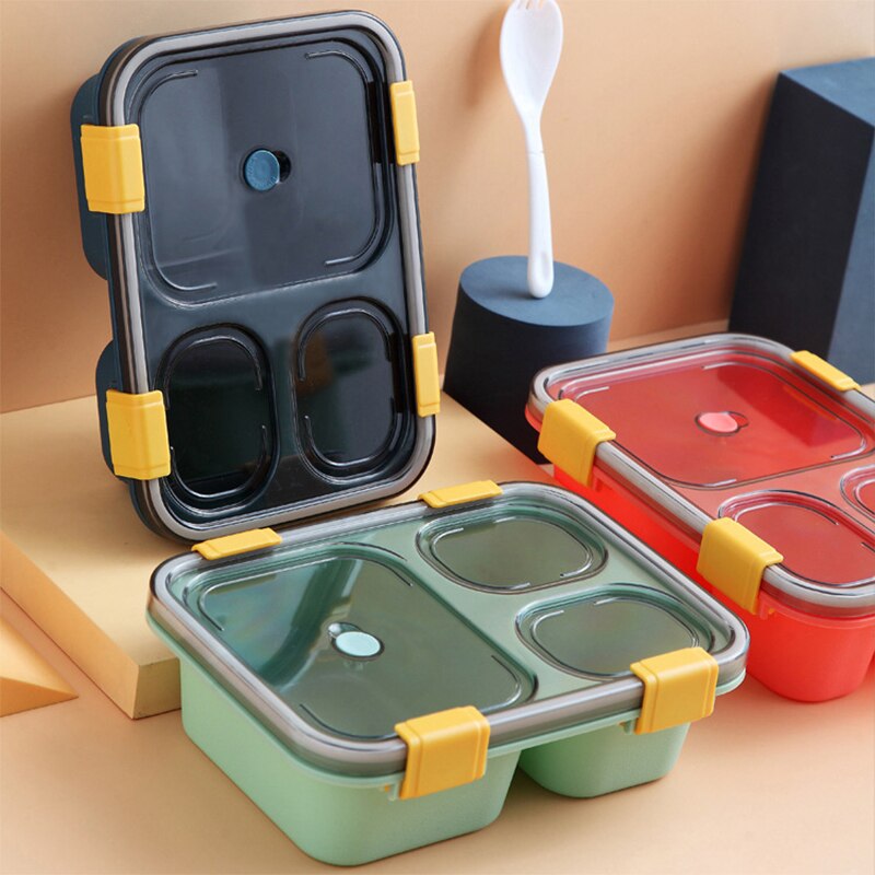 Lunchbox Bento Box Lunch Container Voedsel Opbergdoos Magnetron Draagbare Gezonde Picknick Voor Kinderen Volwassen Student Plastic 3 kleur