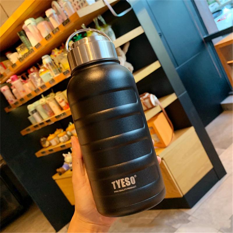 TYESO – bouteille bouilloire grande capacité de 1000ml, gourde pour le sport en plein air, le cyclisme, l&#39;alpinisme, à la: 02 Black