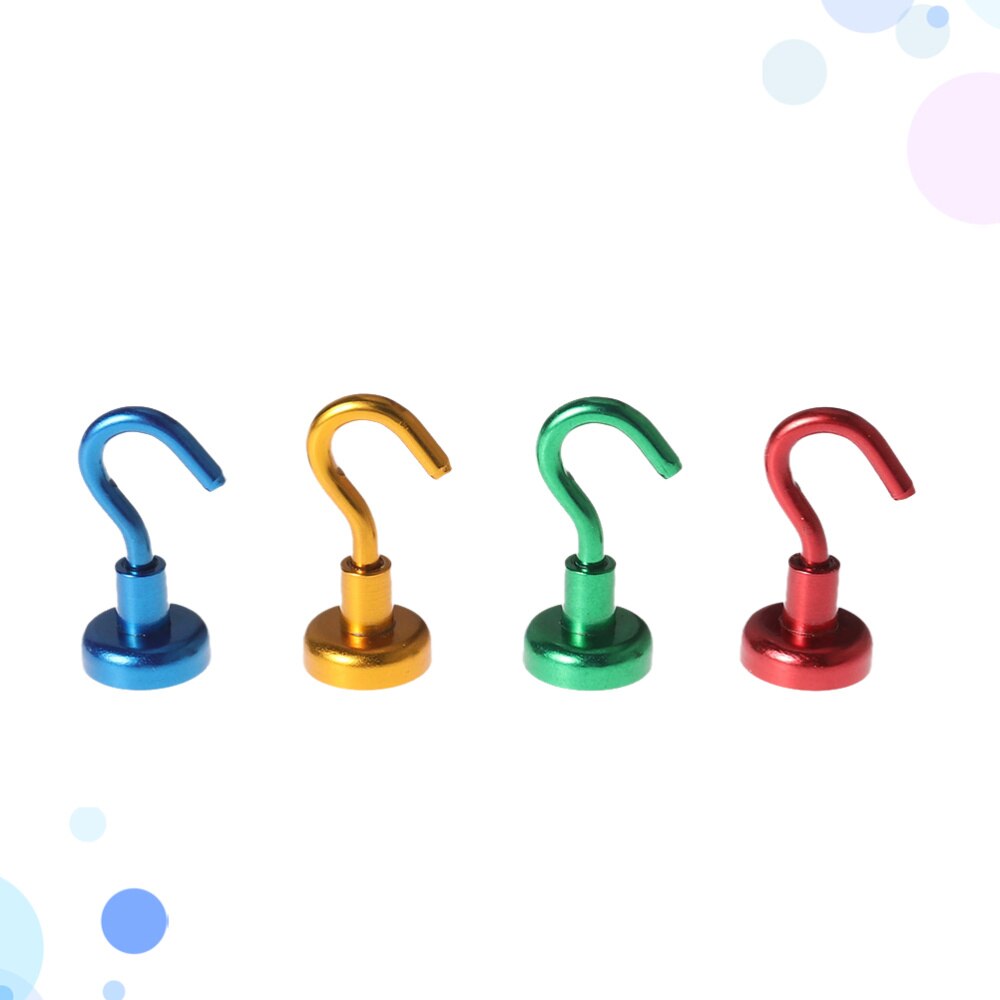 4 Stuks Mini Sterke Magnetische Ronde Haak Hanger Nuttig Super Power Ndfeb Magneten Voor Huis Keuken Muur: Default Title