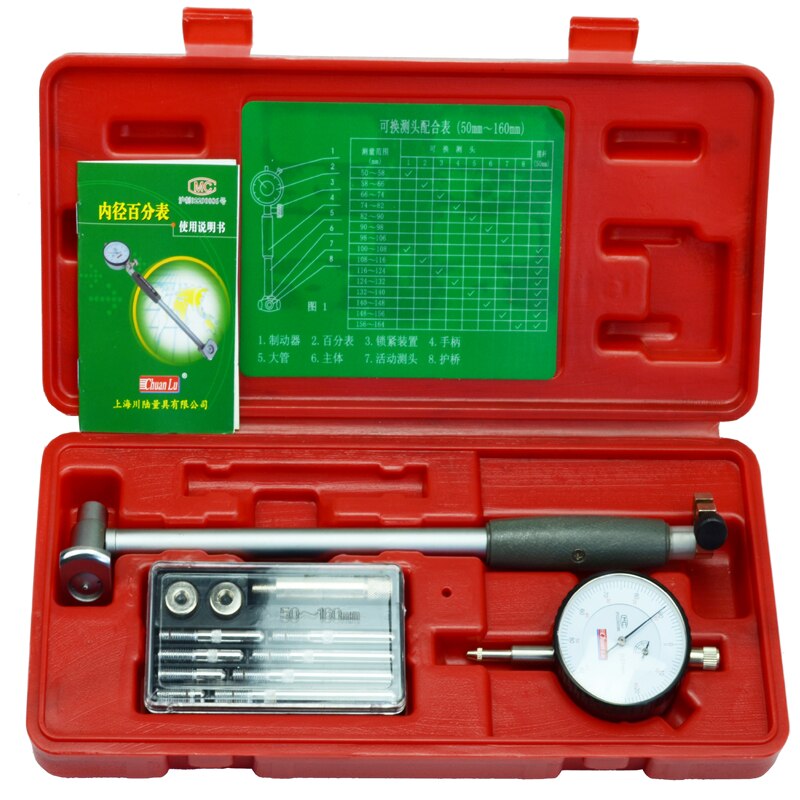 10-18-35-50-160mm Dial bore gauge Gat Diameter Meten gauge binnendiameter Schaal Cilinder volume meter Dial indicator