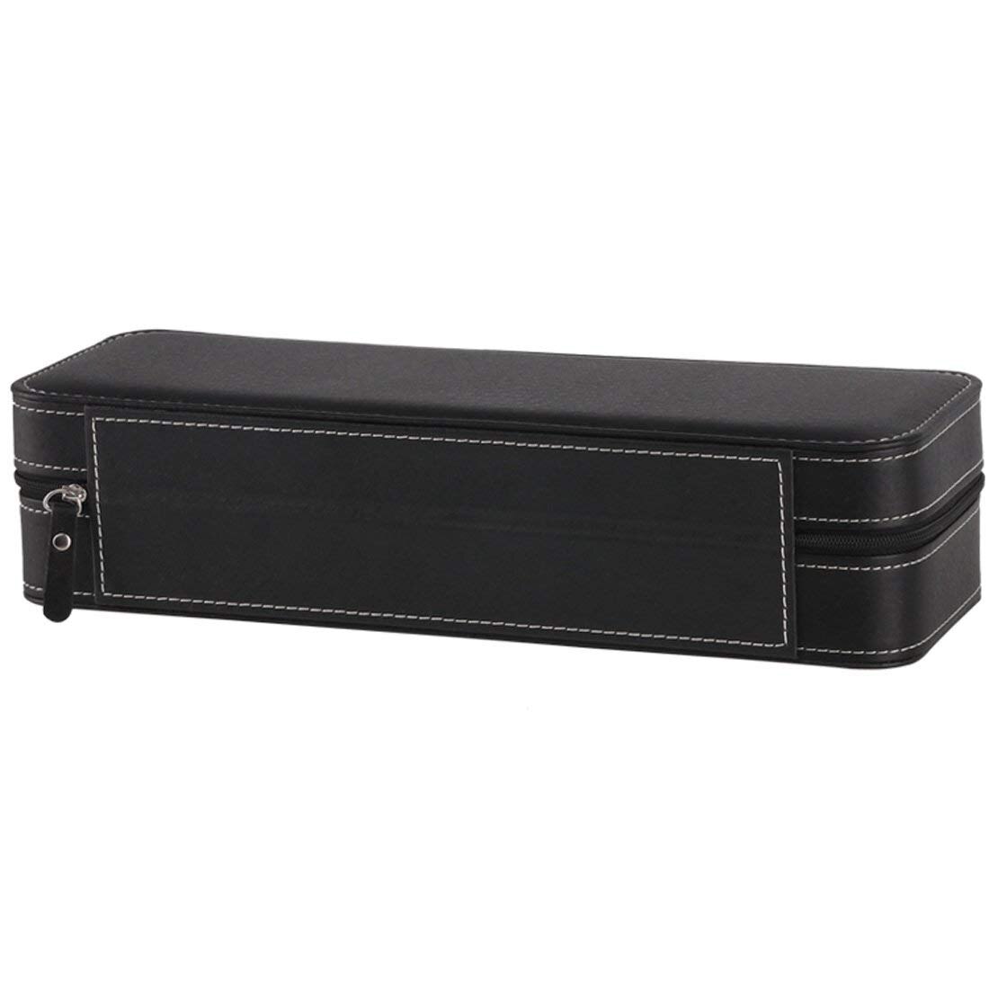 Cajas de reloj de 6 ranuras estuche de cremallera de viaje portátil, caja de almacenamiento de joyas, caja de almacenamiento en Color negro