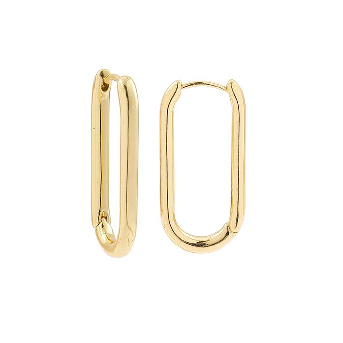 Boucles d'oreilles géométriques en forme de U pour femmes, créoles dorées créatives en cuivre épais martelé irrégulier, de fête, 2022: 21402