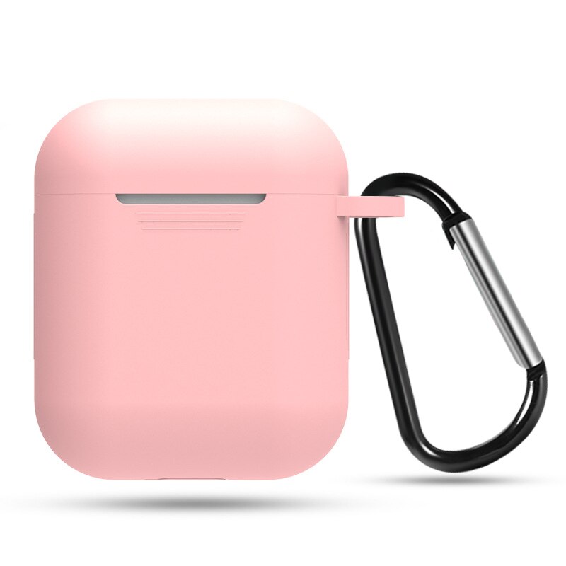 Funda de silicona suave para Apple Airpods funda de auriculares a prueba de golpes para AirPods accesorios de auriculares Fundas protectoras ultrafinas: Pink