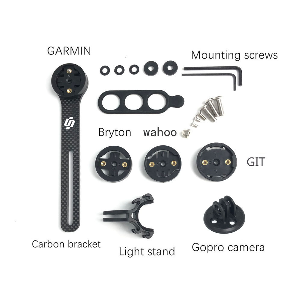 HYGGE-Bike Carbon Fiber Computer Mount Stem, houder, Tafelrek voor Garmin, Bryton, Wahoooo Bike Computer, C: Default Title