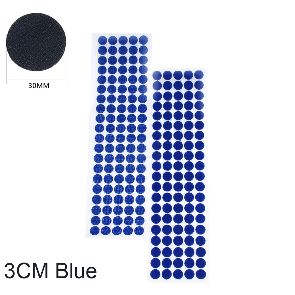 100Pair 20-30MM Velcros Adhesive Self Adhesive Fastener Tape Hooks and Loops Magic Tape Dots Sticker Nylon Home Klitterband Glue: 3CM Blue