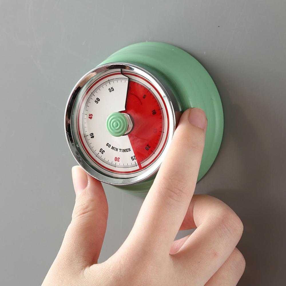 Mechanical Cooking Alarm Counter Clock Baking Reminder Stainless Steel Manual Countdown Round Shape Kitchen timer magnet TDH