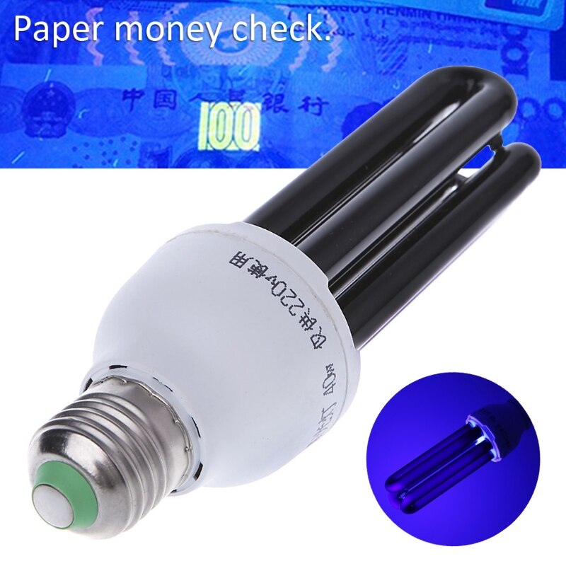 Bombillas UV negras de 13W-40W, luz ultravioleta E27, 220V, 12V, espiral BLB CFL, lámpara insecticida, luz fluorescente