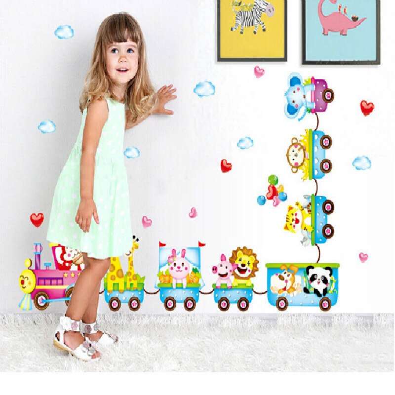 Cute Animal Train Wall Stickers Decal Vinyl Art Kids Baby Nursery Room Cartoon Decor Home Decor