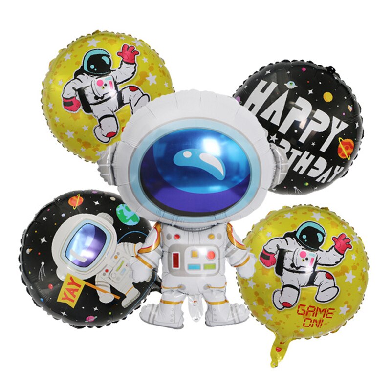 Baby verjaardag astronaut thema feestdecoratie cartoon astronaut raket ruimteschip aluminiumfolie ballon: 10