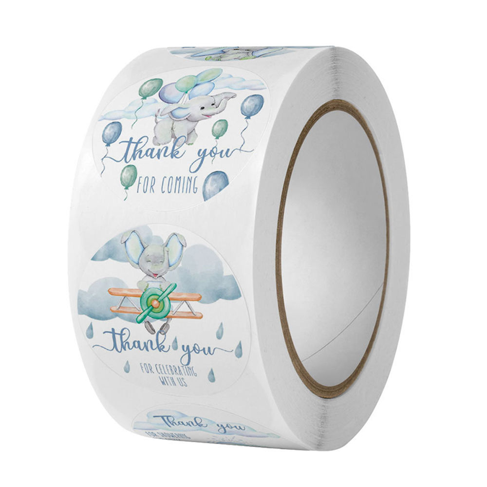 Bedankjes Stickers Cartoon Olifant Sticker Cadeau Pakket Zegel Etiketten Klein Bedrijf Bedankt Stickers 2.5Cm 100-500 Stuks
