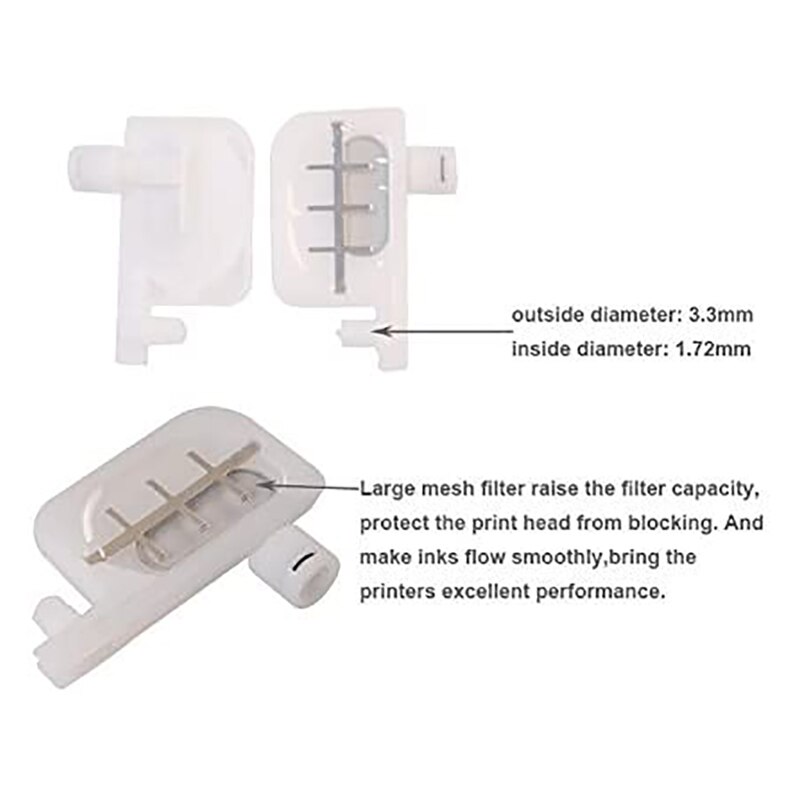 Blekkspjeld 10 stk dumper liten spjeld med lite filter for epson  dx3/dx4/dx5 skrivehode / for epson  r1800/ r1900 blekkdumpere