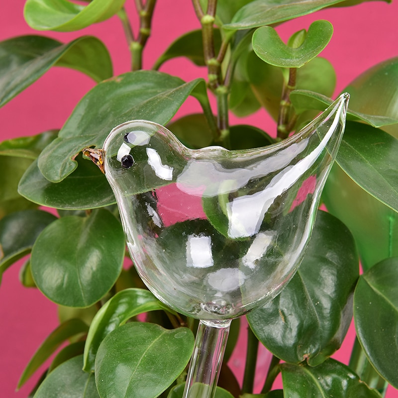1 stk plante selvvandende klode planter vandløg fugleform klart glasvandingsapparat
