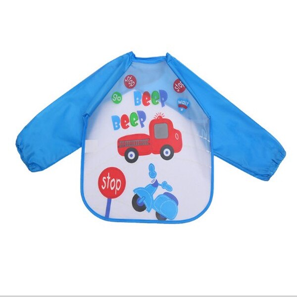 Cartoon Baby Lätzchen Wasserdicht Langarm Schürze Kinder Fütterung Kittel Lätzchen Spuck Kleidung Weiche Essen Kleinkind Baberos Bavoir Kleidung: Blue Truck