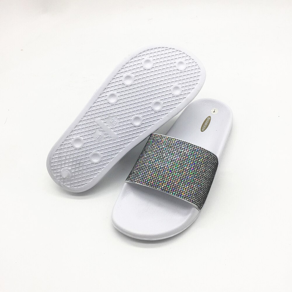 Pantoufles d'été à paillettes pour filles, tongs à talons plats, US11 12 13 12 3 EU30 31 32 33 34 35