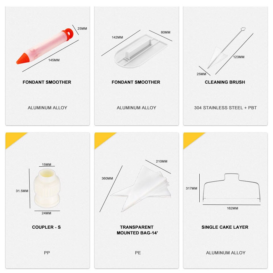 73Pcs Cake Decorating Kits Levert Met Cake Turntable Decorating Tip Icing Spatulaps Silicone Piping Wegwerp Spuitzak
