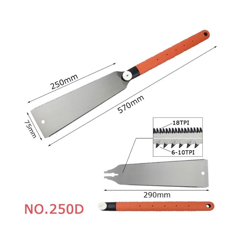 Woodworking Double Sides Carbon Steel Hand Saw Tenon Fine Tooth with PVC Handle