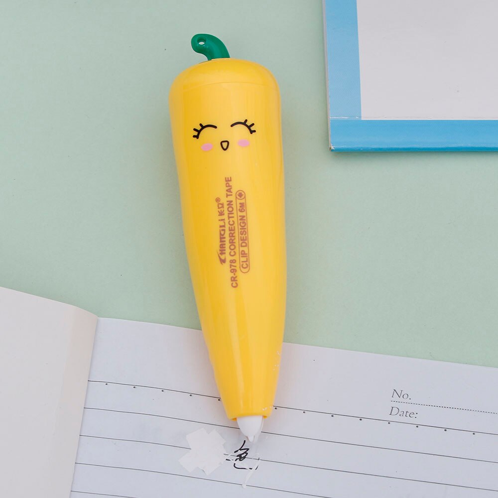 Leuke Cartoon Peper Vorm Correctie Tape Student Briefpapier Kantoor Schoolbenodigdheden Kleur Willekeurige