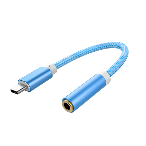 Usb Type C Naar 3.5Mm Koptelefoon Hoofdtelefoon Kabel Adapter USB-C Naar 3.5Mm Jack Aux Kabel Voor Letv 2 2pro Max2 Pro 3 Xiaomi 6: blue