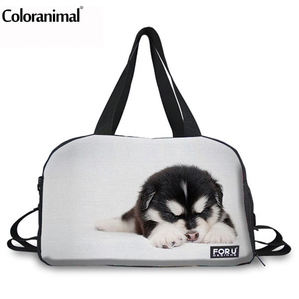 Coloranimal Semplice Travle Borsa sacchetto di Mano Delle Donne Simpatico Gatto e Cane di Stampa per Le Donne Big Duffle Bag Multifunzione Borsa Week-End: B0015T