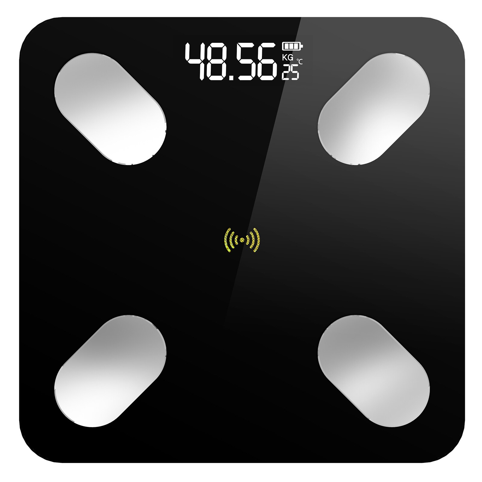 Digital Body Composition Scale Body Weight Body Fat Scale LED Analyzer APP for Body Weight Body Fat BMI BMR Muscle Mass: Black