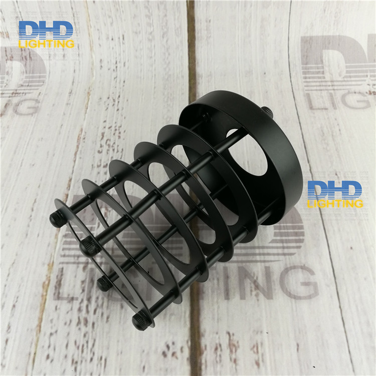 D100mm * H140mm E27 lampenkap zwart afgewerkt ijzeren kooi edison lamp shade