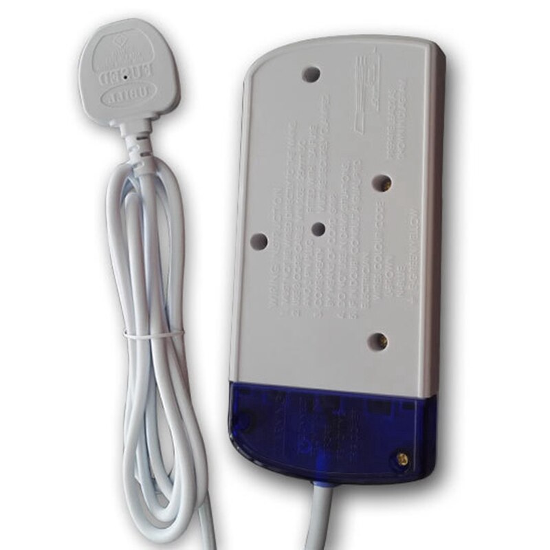 2 Way Extension Lead With Switches Portable White Power Accessory In Home Office 2M/6.6FT 13A Extension Cable(UK Plug)