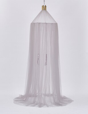 Cúpula cama dossel de algodão mosquito net cama pendurado cortina para crianças do bebê leitura jogar decoração casa: grey