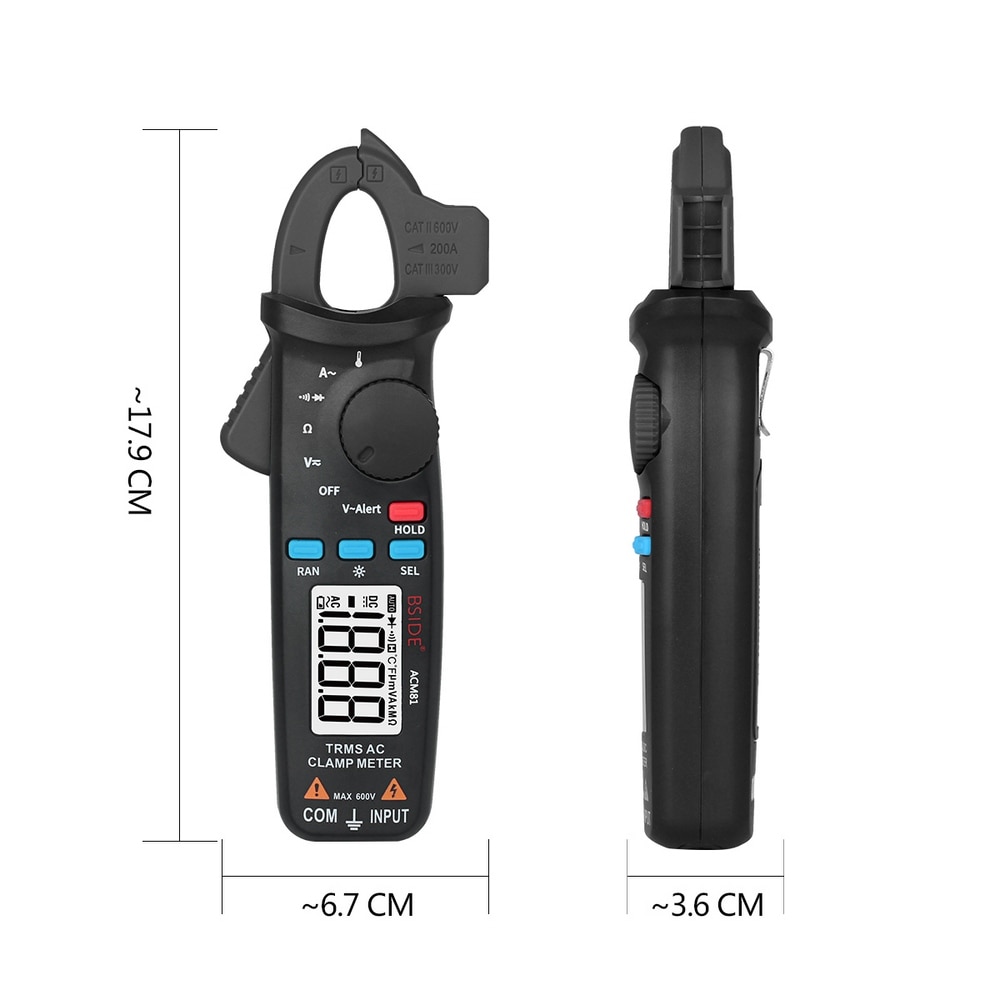 Digitale Clamp Meter BSIDE ACM81/82/91 DC AC Strom Spannung Ampere NCV Ohm Tester Amperemeter Multimeter Elektriker true RMS