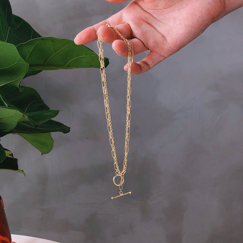 Peri'sbox-collier ras du cou en argent Sterling 925, chaîne à deux couches, collier minimaliste, cercle à couches