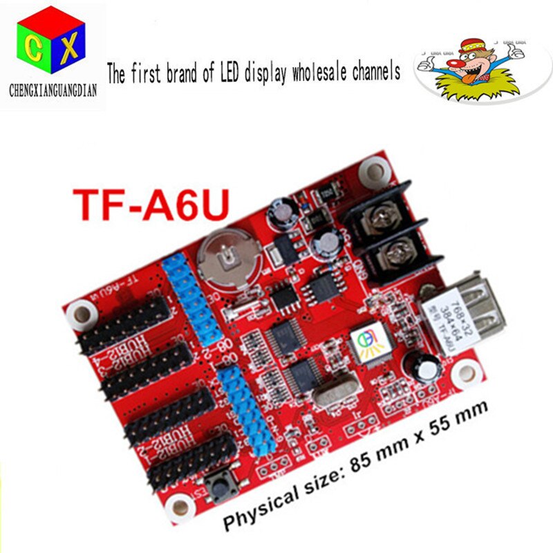 LED display controlekaart volledige Kleur USB interface TF-A6U (TF-A5U) led scrolling teken led moving teken controller card