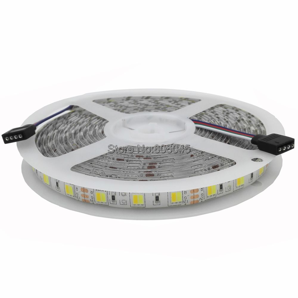 5m DC 12V 24V Dual White 5050 / 5025 LED Strip Flexible Tape, CW/WW Dual Color in 1 Chip Color Temperature Adjustable CCT Strip
