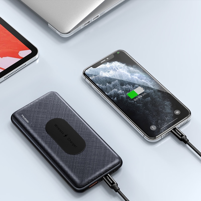 MCDODO PD+QC Portable Charger Qi Wireless Power Bank 10000mAh Powerbank External Battery Pack For iPhone 11 Xiaomi Redmi Samsung