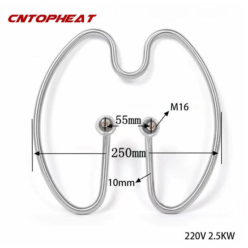 220v 2kw/3kw SUS304 Electric Heat Tube Immersion Heating Element Water Heater for Tank/Kettle/Boiler/Bucket: 220v 2500w