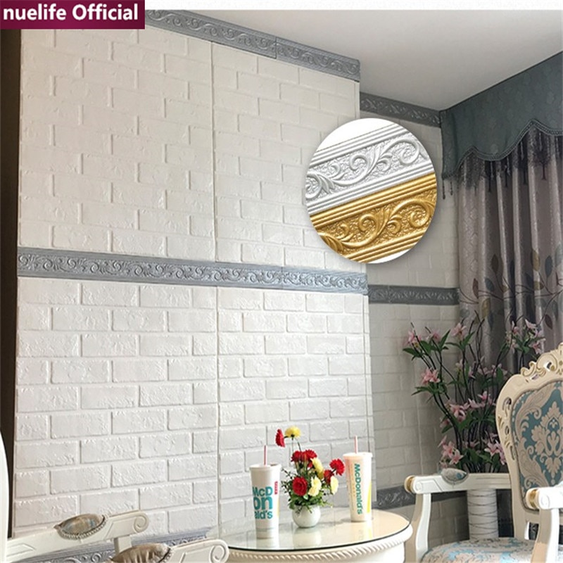 3d farve mønster blød pakke fodliste studie stue soveværelse børneværelse butik vandtæt anti-kollisions skum wallstickers