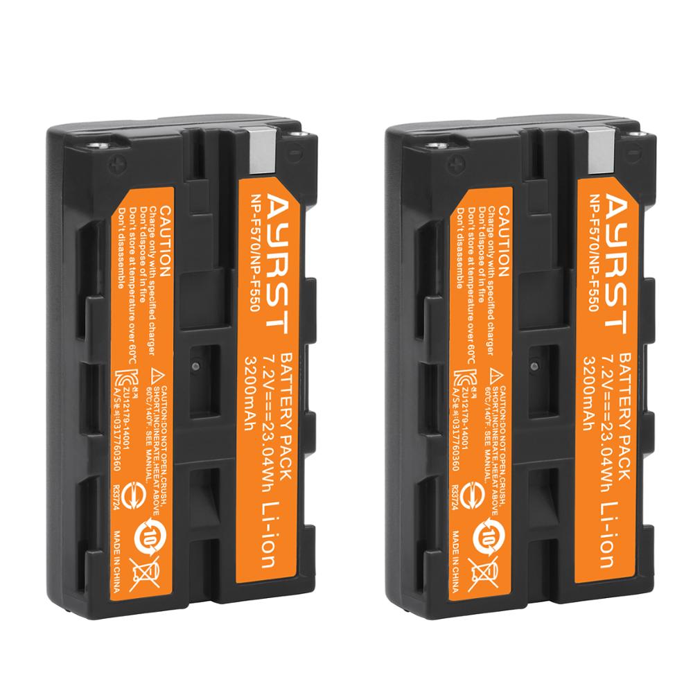 2PC 3200mAH NP-F550 NP-F570 NP F550 Camera Battery + Dual USB Charger for Sony NP-F330 NP-F530 NP-F570 NP-F730 NP-F750 CCD-RV100