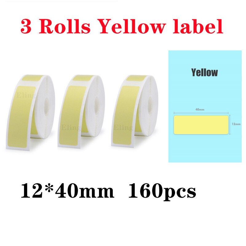 Label Printer Portable Pocket Label Printer Mini Sticker Bluetooth Thermal Label Printer Home Office Printer Paper Niimbot D11: 3Rolls 3y
