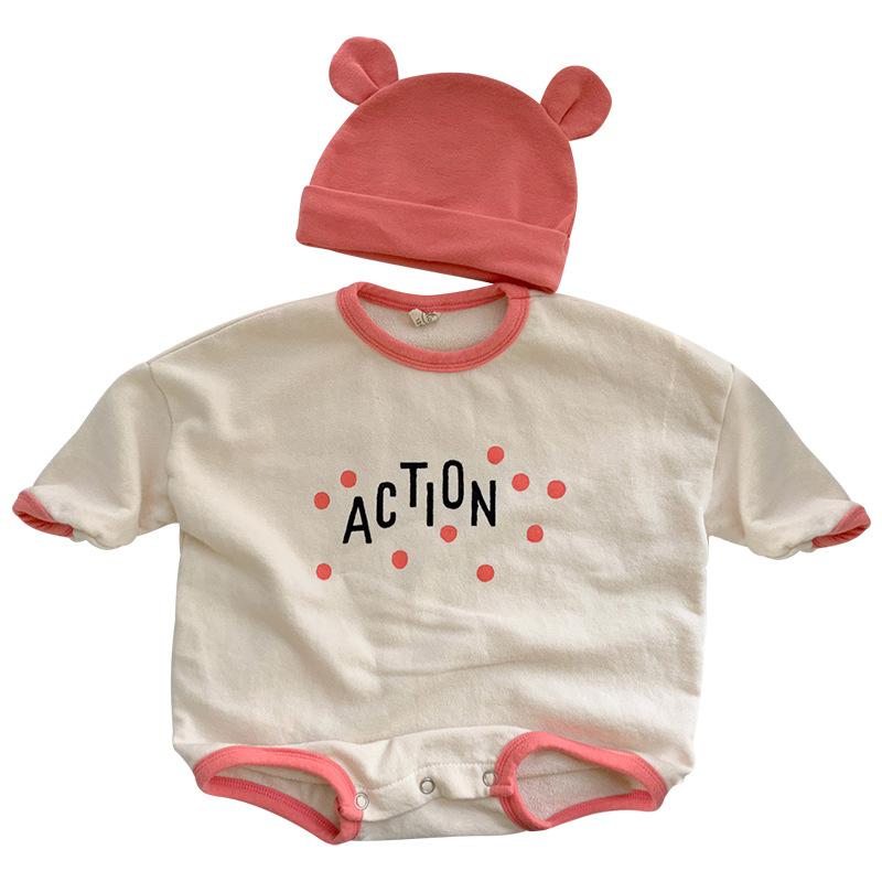 3491 freundlicher Kleidung Jungen Und Mädchen Baseball Uniform Schlingpflanze Anzug Baby freundlicher Weiche Strampler mit Hütte 66-90cm: Rosa / 73cm(6-9m)