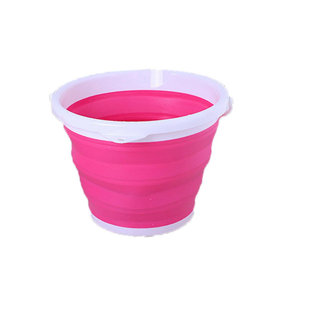 5c Bucket 10L/5L/3L Folding Water Bucket Collapsible Buckets Camping Outdoor Foldable Bucket Fishing Pot Durable Folding Bucket: 3L Rose