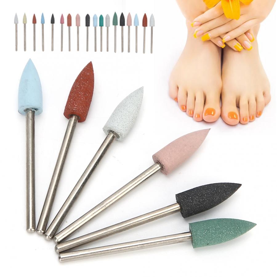 Mèches pour ponceuse à ongles, 6 pièces, tête de ponçage, élimination de la peau morte, ponçage, polissage, ensemble de têtes pour manucure et pédicure