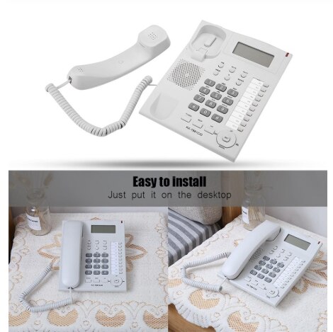 Beller-id telefoon thuiskantoor spot wit kx -t881 thuis hotel bekabelde bureautelefoon kantoor vaste telefoon met beugel