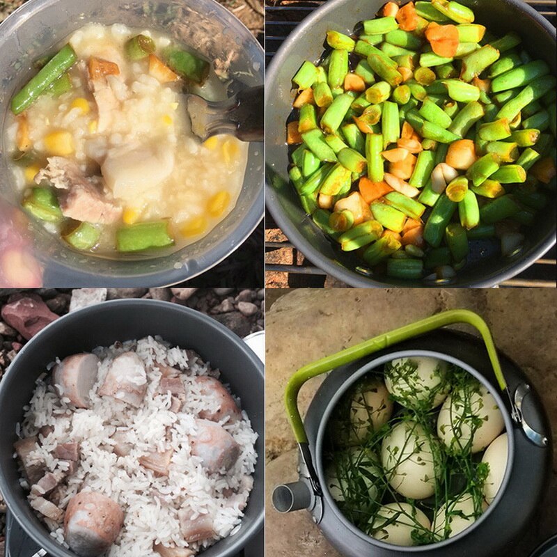 3/9pcs Cookware Outdoor Cookware Set Camping Tableware Cooking Set Travel Tableware Cutlery Utensils Hiking Picnic Set