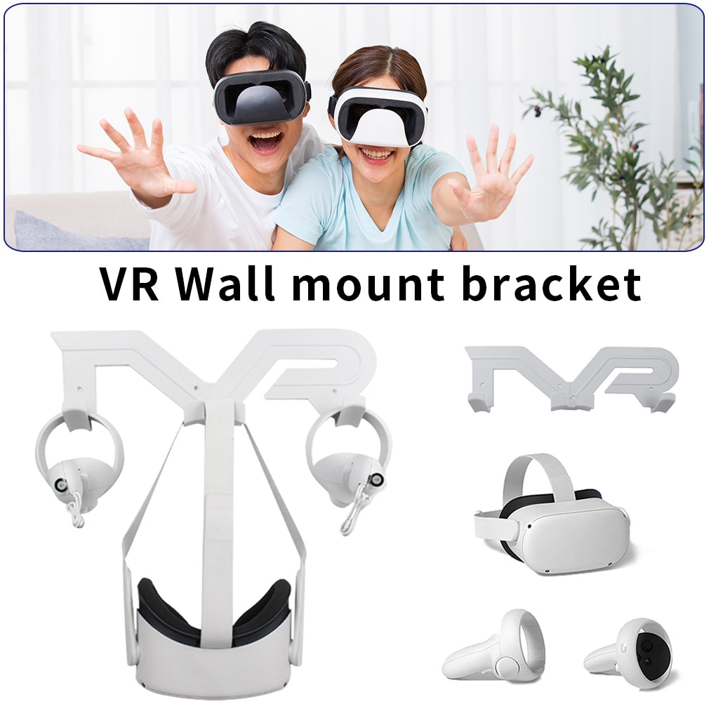 Vr Glazen Slanke Wall Mounted Stand Houder Vr Headset Display Houder Controller Muur Hanger Voor Oculus Quest 2 Beugel