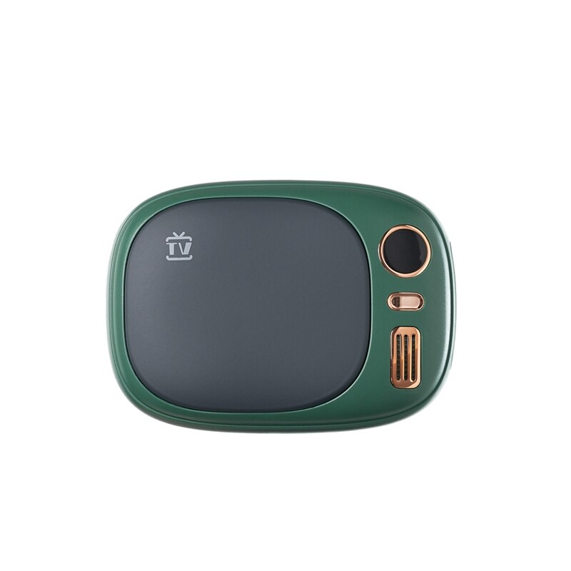 Qw -n08 retro tv handwarmer oplaadbare usb mini powerbank grote capaciteit verwarming: Groente