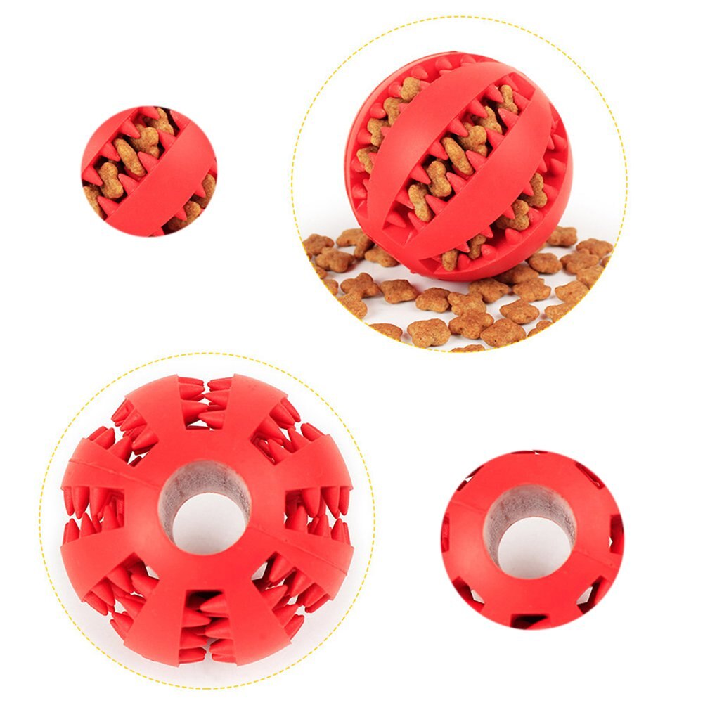 Dog Ball Toys for Pet Durable Non-Toxic Strong Teeth Cleaning/Chewing/Playing IQ Treat Ball Dog Chew Toy Soft Rubber Ball