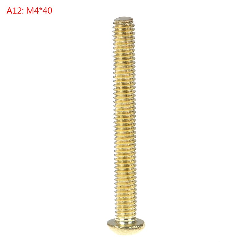 10Pcs M4 Copper Machine Screws Machine Pan Head Brass Screws: A12