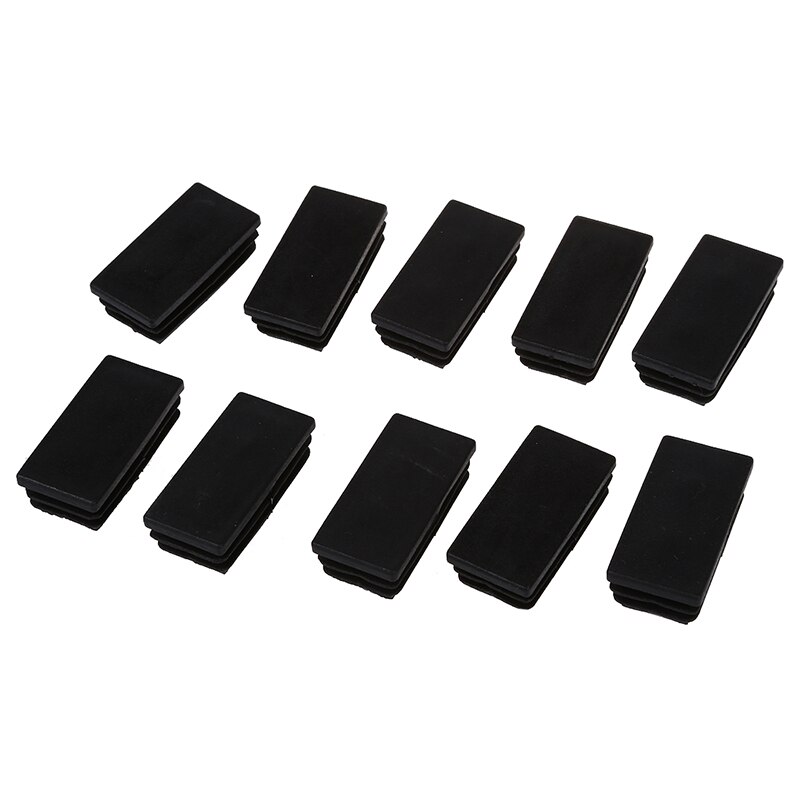 Plast rektangelrörinsatser ända täcklock 25 x 50mm 10 st svart