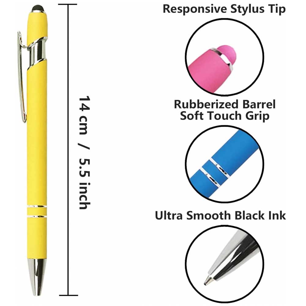 Bolígrafo de 5-10 piezas con punta para lápiz óptico, metal, bolígrafo con lápiz óptico 2 en 1, tinta negra de 1,0 mm para teléfono inteligente, tableta